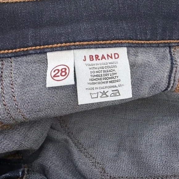 J BRAND Super Skinny Jeans Denim Dark Rinse Low Rise Pockets Zipper Sz 28 - Picture 8 of 10